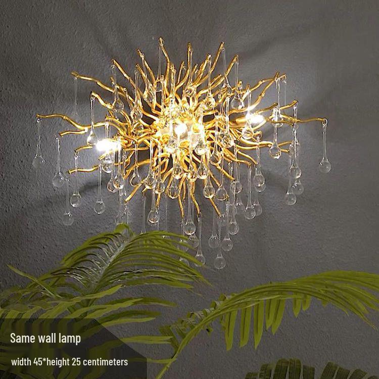 Elegant French Luxury Crystal Chandelier with Water Drop Design for Dining Rooms and Villas