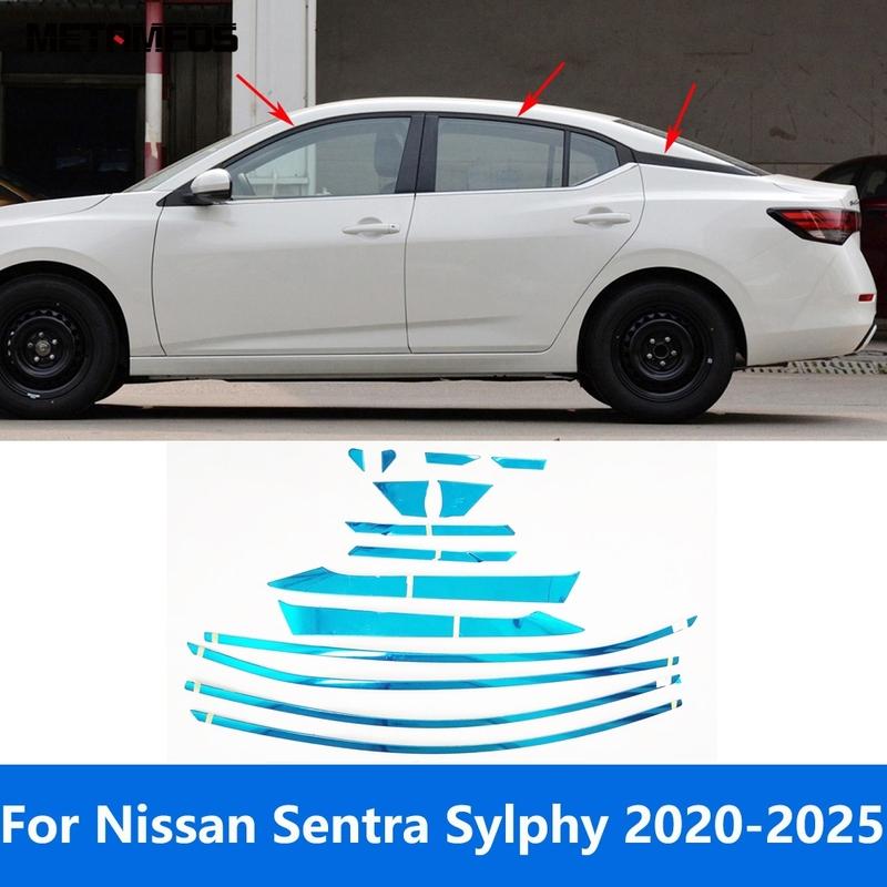 For Nissan Sentra Sylphy -2024 2025 Upper Window Sill Window Frame Molding Trim Sticker Exterior Accessories Car Styling