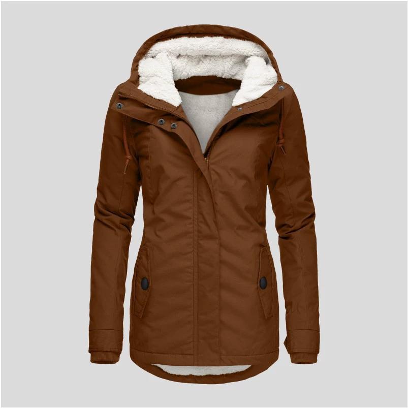 Women's Fashion Warm Coat Jacket Outwear Fur Lined Trench Winter Warm Hooded Parka Over Coat