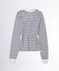 SCULPTOR Shirring Tennis Shirt White/Navy Stripe