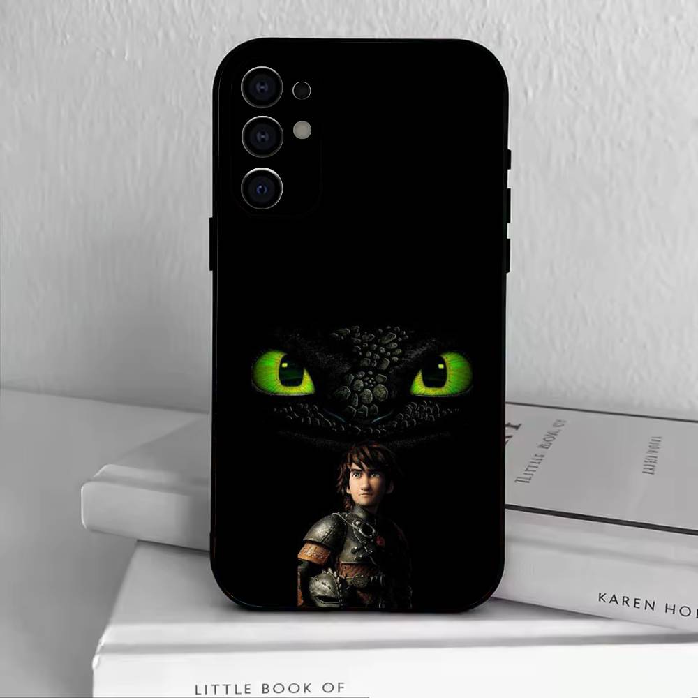 Funda de Teléfono de H-Hipo y Chimuelo Para Samsung S25,S24,S21,S22,S23,S30,Ultra,S20,Plus,Fe,Funda Negra de Silicona Blanda