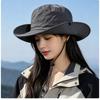 Unisex Foldable Wide Brim Sun Hat Hiking Fishing Outdoor Travel UV Protection Adjustable Chin Strap