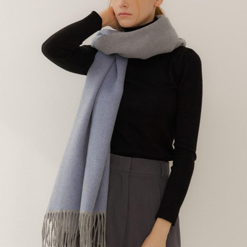 

J.LARUEN Herringbone Two-Tone Muffler (7 Colors) black