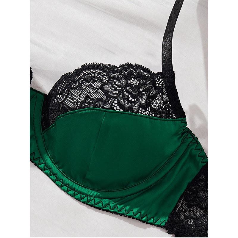 Set reggiseno colore europeo e americano Bordo in pizzo sexy Set reggiseno francese sottile biancheria intima per ragazze puro desiderio