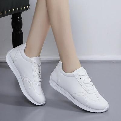 White Leather Sneakers Sport Vulcanized Shoes Comforthable Spring Sneakers Casual Shoes Fashion School Tennis Women Sports Shoes