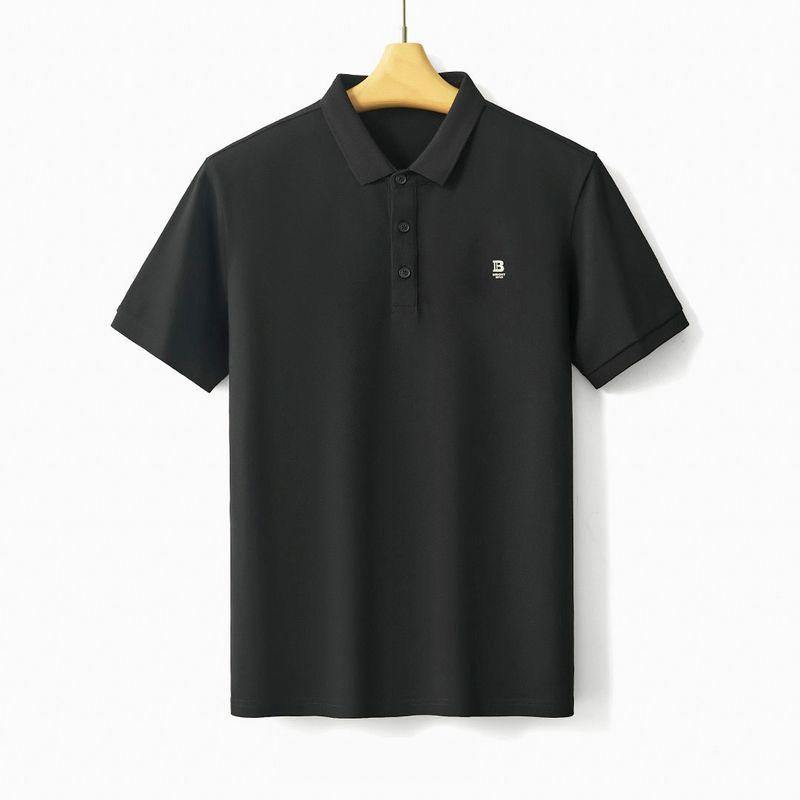 Business Casual Polo Shirt Short-Sleeved Men s 2024 New Summer Lapel T-Shirt Export Export Men s Collared T-Shirt Black 3XL