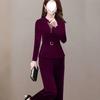 Spring and Autumn Korean Style Suit Women's Fashionable Slim Fit Large Size Long Sleeve Two-piece Set Women's Clothes