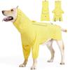 Reflective Dog Raincoat Reflective Stripe Waterproof Dog Rain Jacket with Leash Hole High Collar Dog Hooded Raincoat