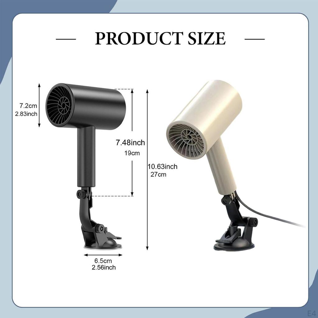 Car Heater Handheld,12V Lightweight Practical Sturdy Heating Suction Cup Base Windscreen Defogger