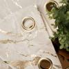 Marma - Ready-Made Eyelet Curtain - 140X250Cm - Cream with Gold Print