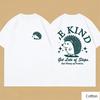 Cute Cartoon Bear Be Kind Print Cotton T Shirt Unisex Women Retro Streetwear Loose Casual Tee