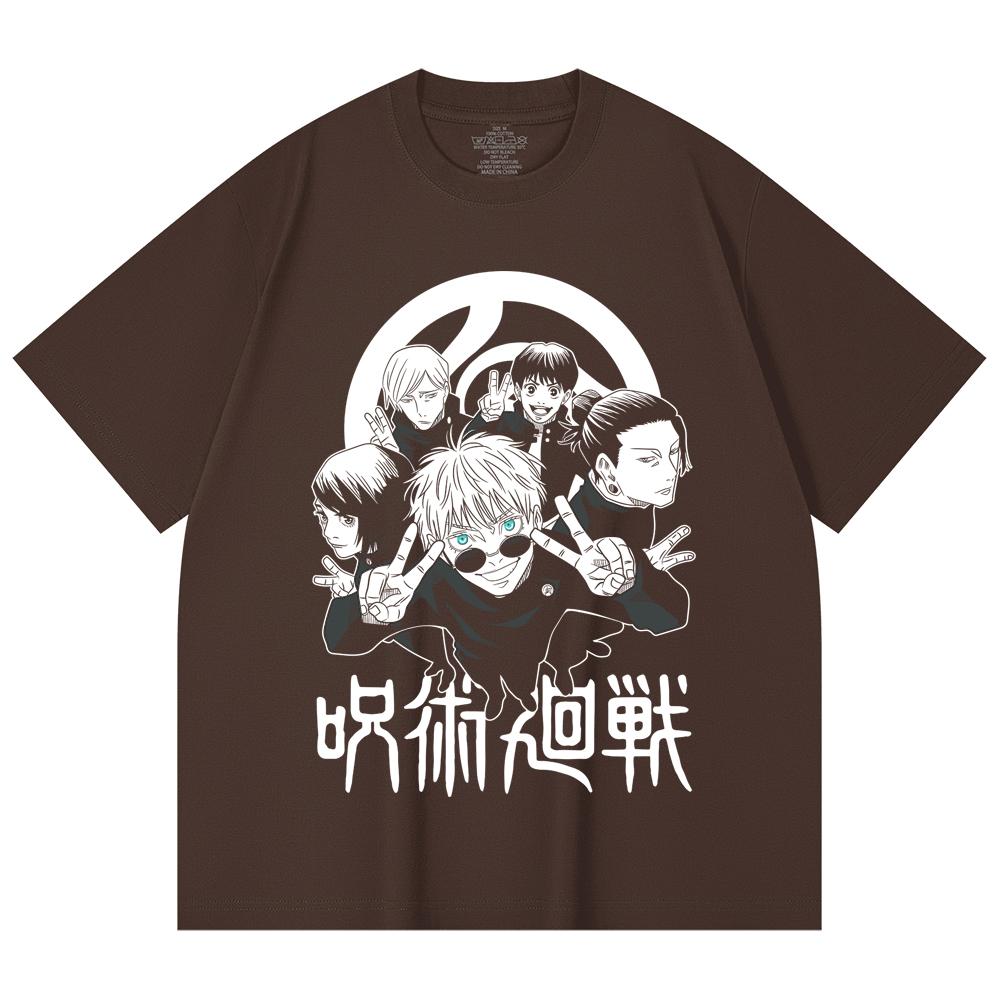 230 g/m² 100% bavlna Jujutsu Kaisen V30 Tým Gojo Potisk Unisex Těžké Bavlněné Tričko