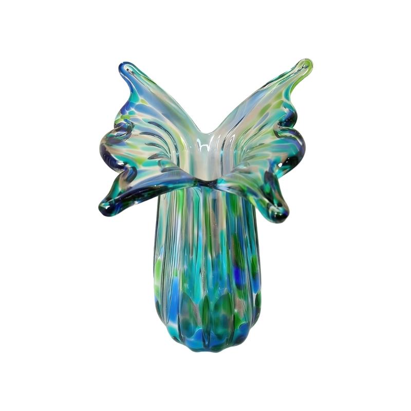 Hand Blown Glass Flower Vases,Unique Glass Vases Modern Decorative Vases for Home Living Room,Office,Table centerpieces S