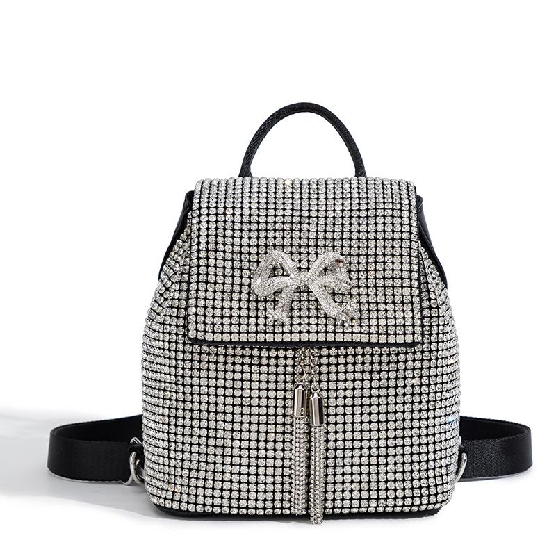Guangzhou new cross-border shiny super A rhinestone bag women s backpack backpack girls ins fashion trend advanced серебряный