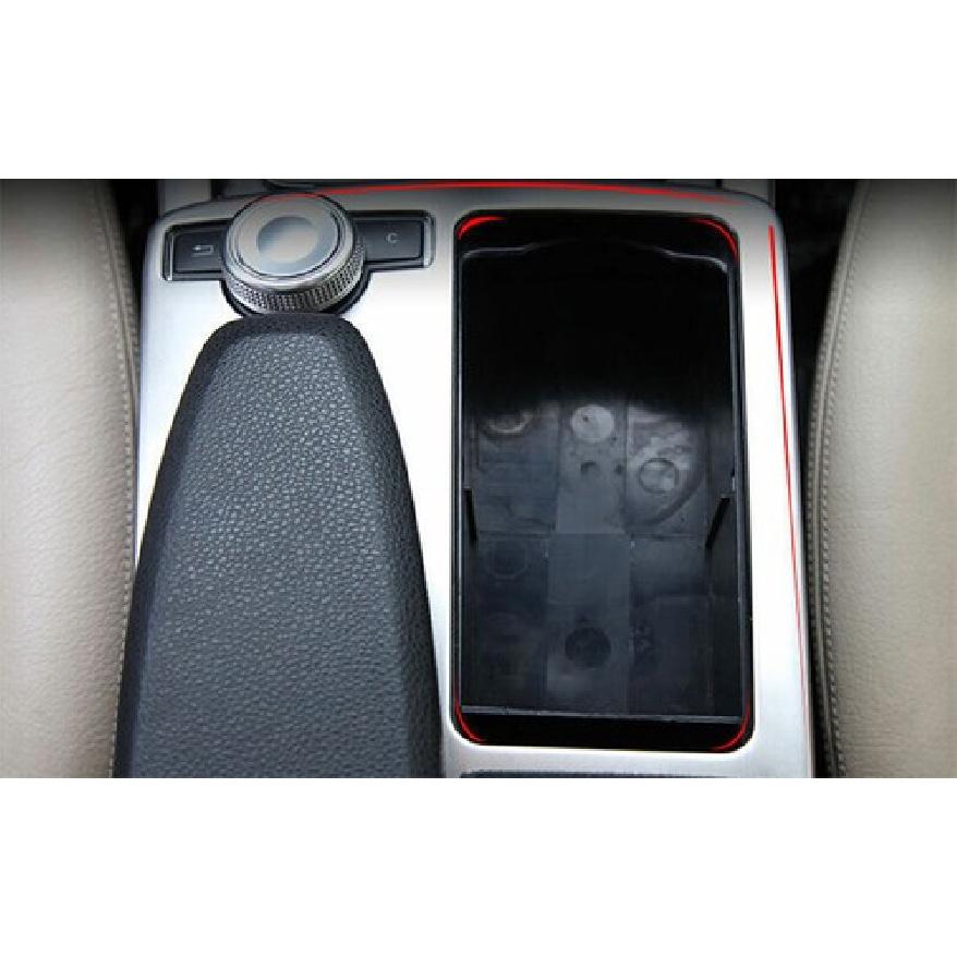 Silver Titanium Cover Trim For Benz C-Class 07-14 Inner Console Shift Water Cup
