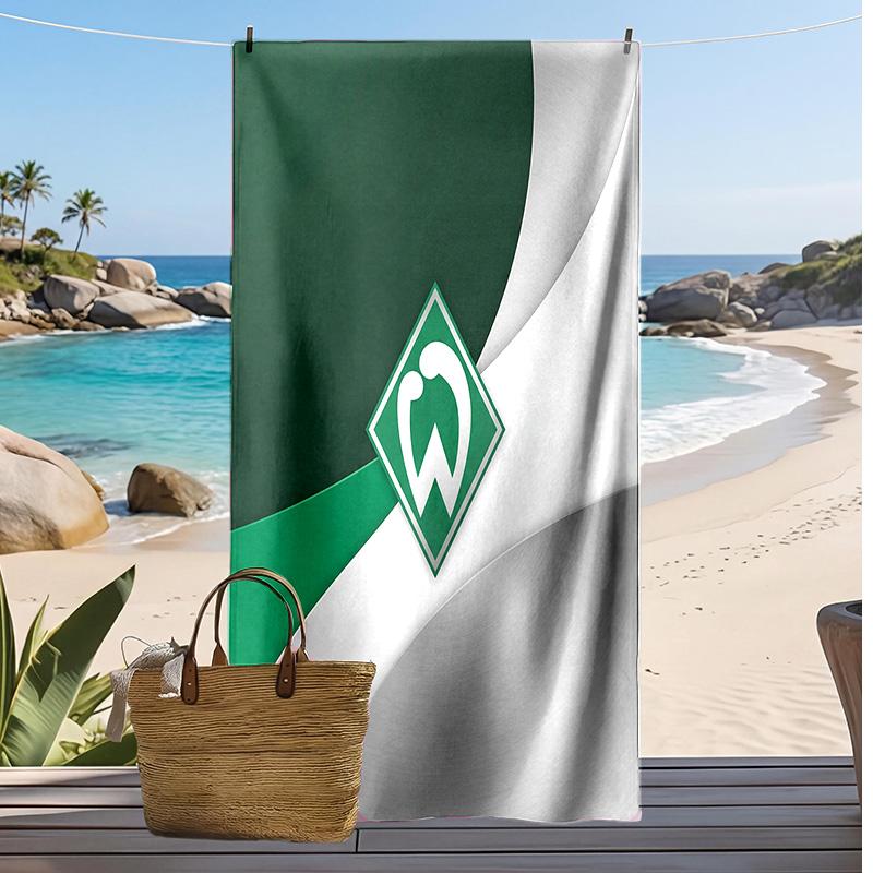 Asciugamano da Spiaggia con Stampa Calcio Werder Bremen, Asciugamano Grande Morbido ad Asciugatura Rapida per Spiaggia Campeggio Nuoto
