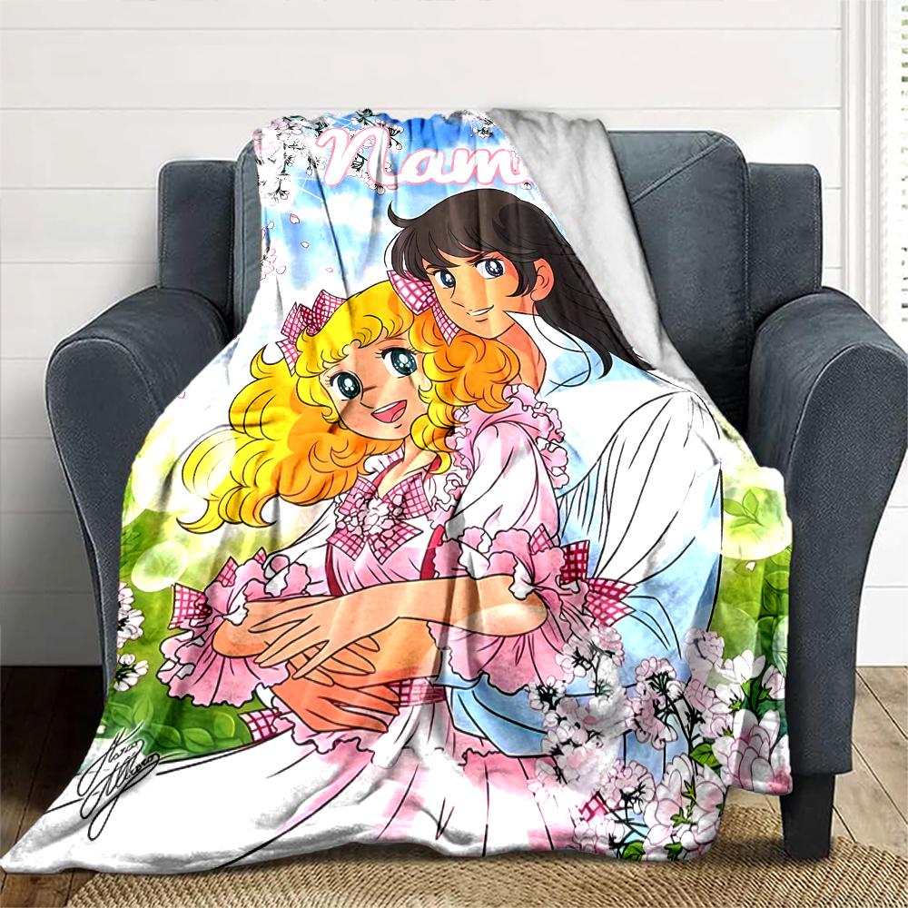 Customiz Name Personality Candy Candy (2) Blanket Soft &Warm Sofa Office Bed Travel Lunch Break Blanket, Gift Suitable for All Seasons