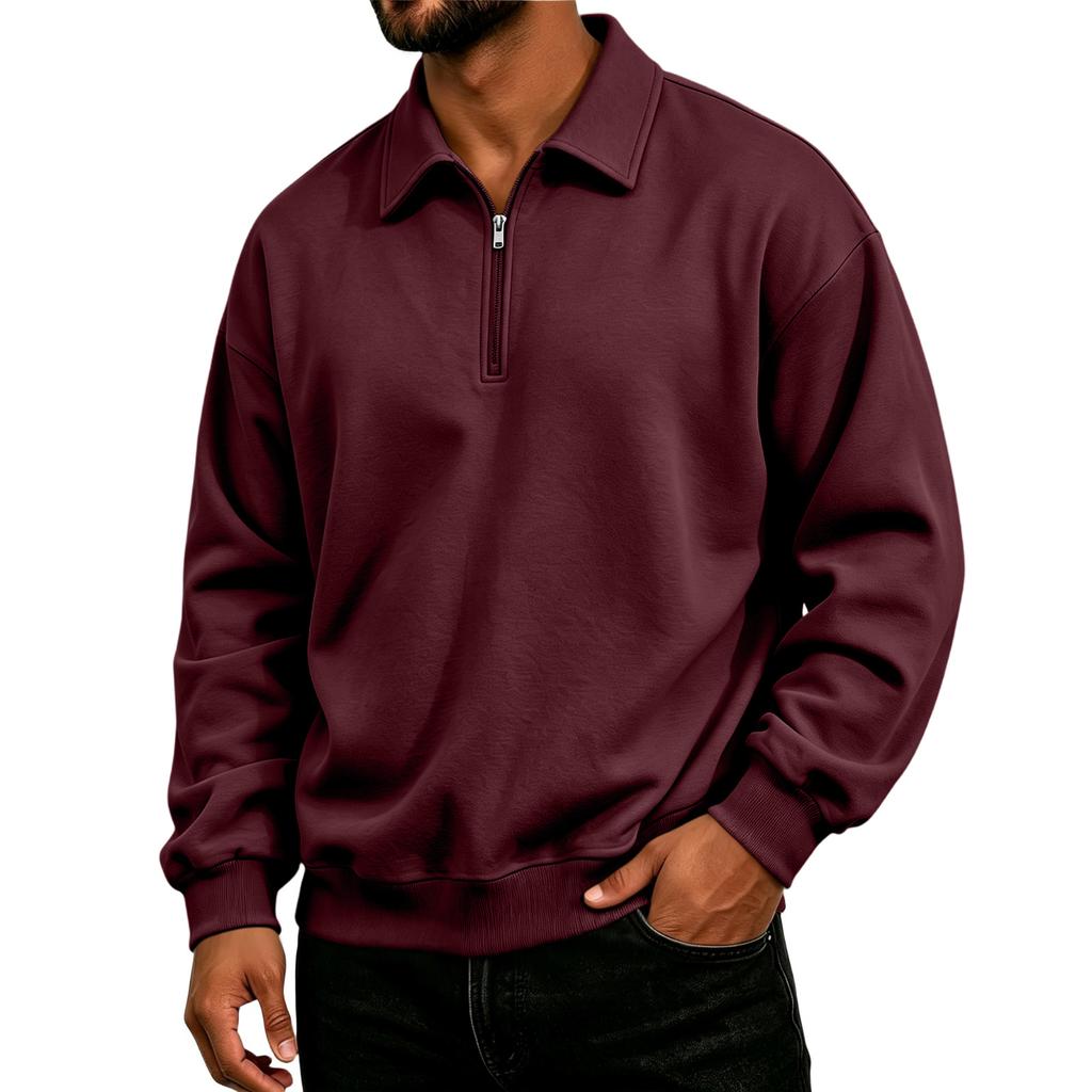 Sudadera de Talla Grande para Hombre Ajuste Holgado Manga Larga Informal Pullover para Otoño Invierno