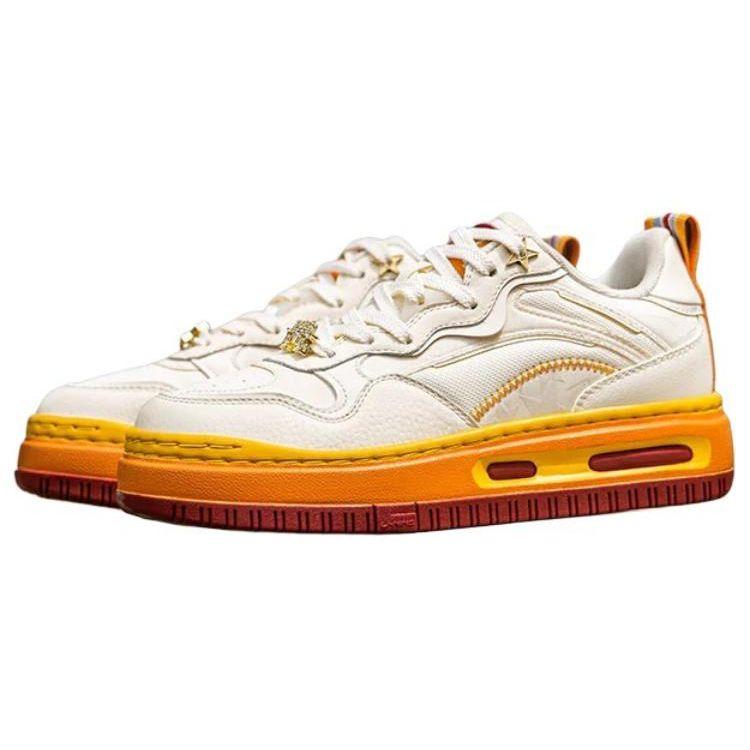 Li Ning Future C1 Casual Versatile Non-Slip Wear-Resistant Low-Top Skate Shoes Women sneakers Vanilla-White AGCT500-4