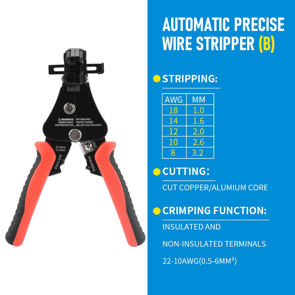 Multifunctional Wire Stripper Pliers Tools Automatic Stripping Cutter Cable Wire Crimping Electrician for 8-18AWG
