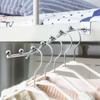 5 Pcs Iron Card Square Tube Hook Supermarket Clothing Store Dormitory Home Balcony Wavy-Shape Clothes Hook Beaded Shelf Hook