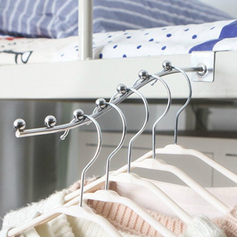 5 Pcs Supermarket Clothing Store Iron Card Square Tube Hook Dormitory Home Balcony Wavy-Shape Clothes Hook Beaded Shelf Hook