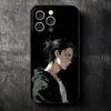 A-Attack On T-Titan Eren Yeager Soft Phone Case for iPhone 16 16E 17 Air 15 Pro Max 14 Plus 13 Mini 11 12 7 Black Cover Back She