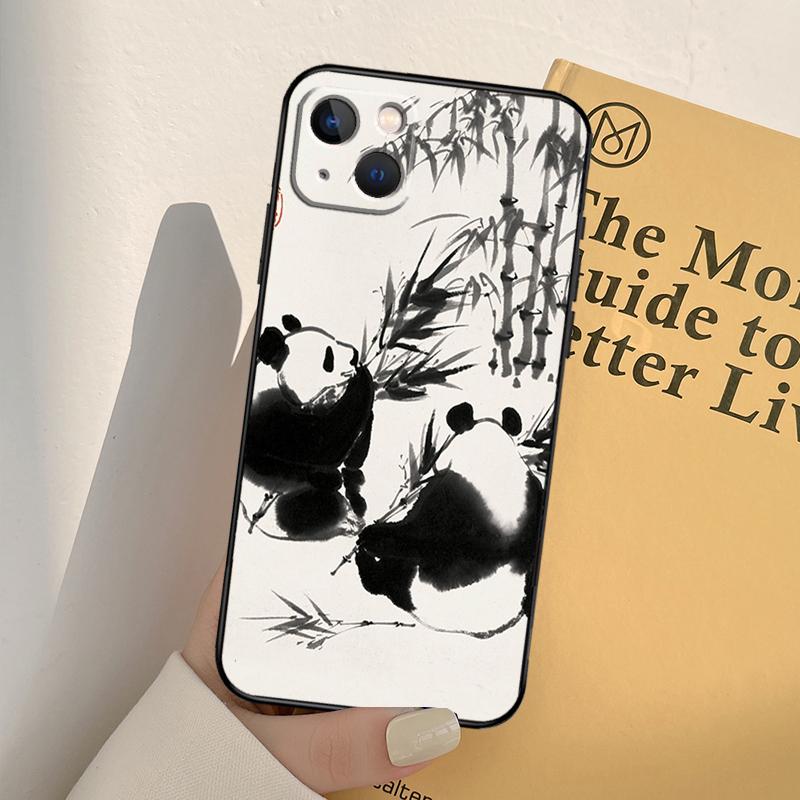 Chinesisches Bären-Panda-Handyhülle für iPhone 17 16 15 13 11 12 14 Pro Max mini XR 16e 15 16 Plus 17 Air Vollabdeckung