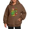 Ladies' Christmas Style Printed Hoodie With Wool And Pockets For Women