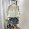 Zomer Comfortabel Casual Dames Tops O-Hals Dameskleding Plus Size Borduurwerk Holle Vrouwen Shirts Mode Losse Korte Mouw Shirt