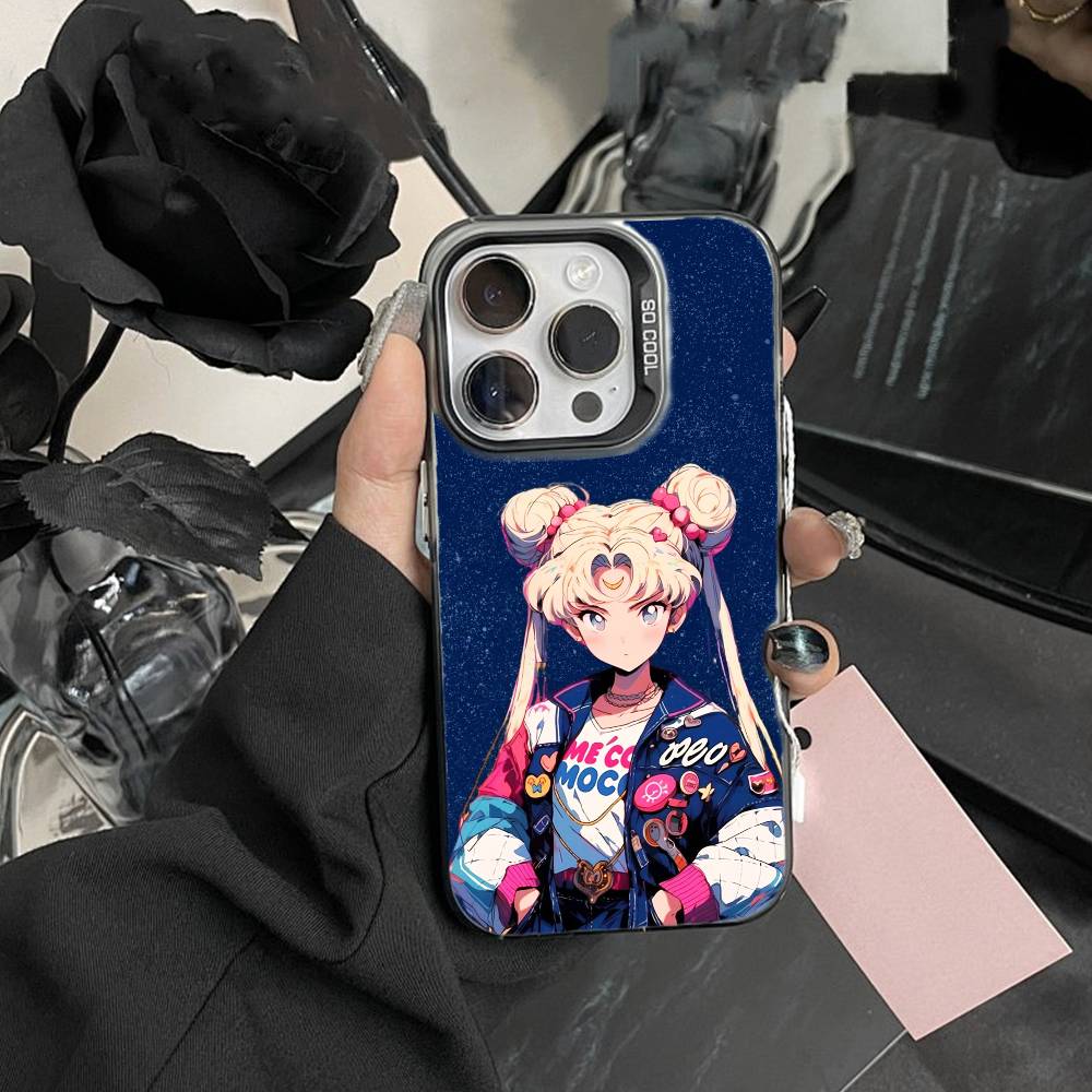 Cartoon Sailor M-Moon Phone Case For IPhone 16 17 15 14 12 13 Pro Max Black Color Shockproof Cover