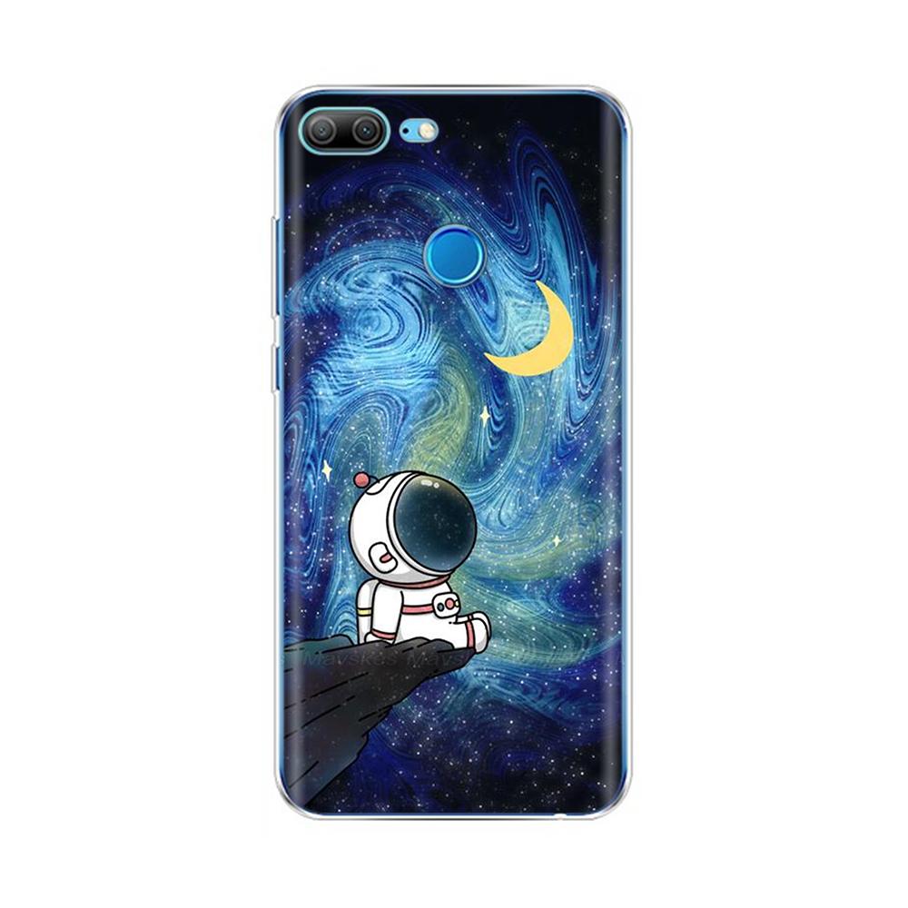 Phone Case For Honor 9 Lite Back Cover for Huawei Honor 9 Lite Cases Transparent Silicon TPU Protective Cats Flower Print Covers