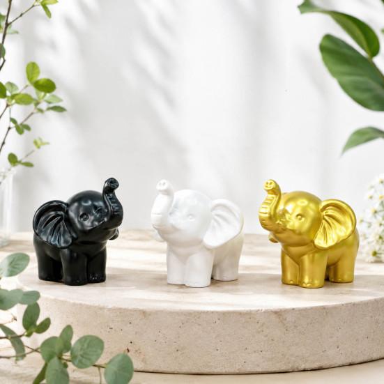 Minimalist Room Decor Accessories Mini Resin Elephant Figurine, Good Luck Statue Tabletop Decor, Decorative Desktop Small Ornament for Home