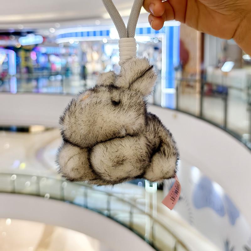 Cartoon Cute Vertical Ear Rabbit Plush Keychain Soft Toy For Bag Decoration