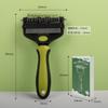 Pet Grooming Dematting Comb with Stainless Steel Blades and Ergonomic Handle for Removing Mats and Tangles from Fur and Coat