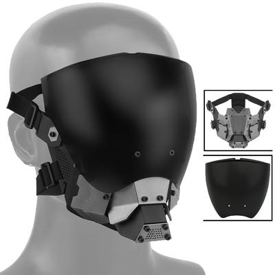 Cyberpunk Full Face Mask Tactical Anti Fog Cover Goggles Breathable CS Airsoft Double Sided Paintball Wargame Protection Gear