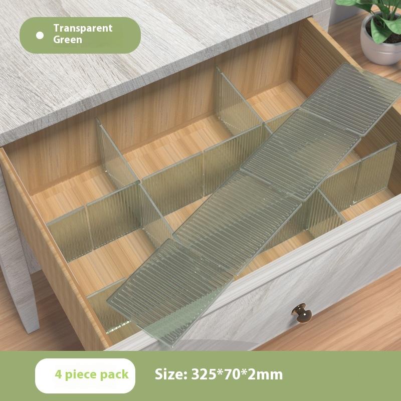 4 шт. Разделитель для ящика Регулируемый Свободная комбинация Перегородка Полки для хранения Шкаф Гардероб Разделитель Хранение нижнего белья и носков A2