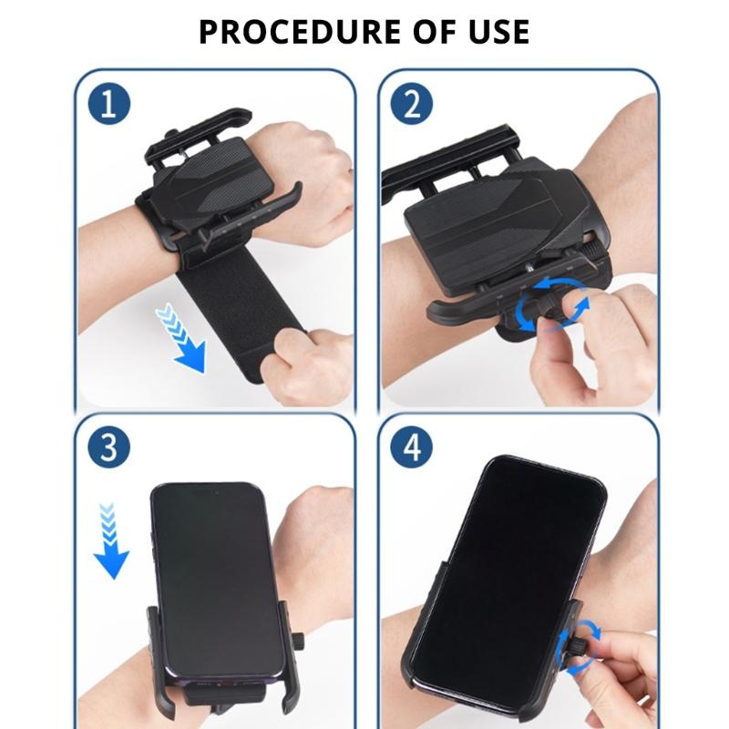 Phone Holder 360 Degree Rotating for Phone 16 15 14 S23 Detachable Phone Armband Wristband Holder for Running Walking