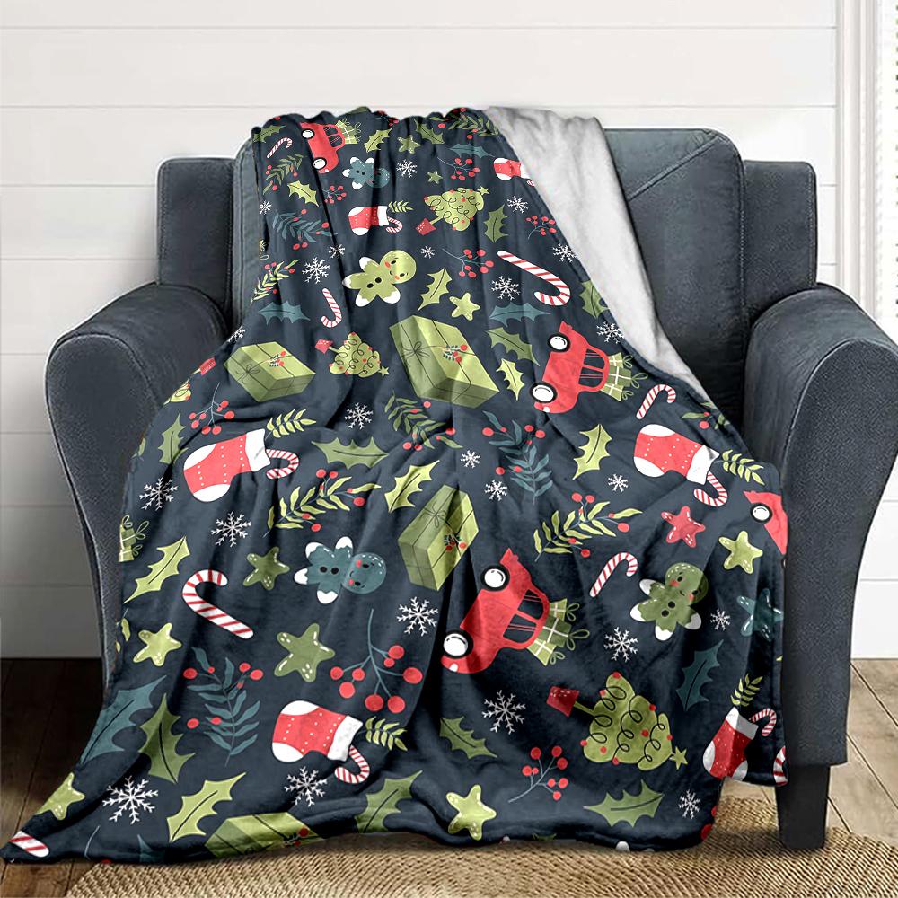 1Pc Winter Snowflakes Blanket Soft Throw Blanket For Home Bedroom Bed Sofa Travel Office Solid Christmas Blanket