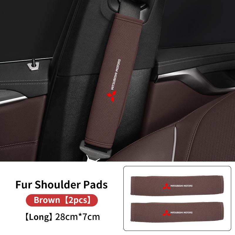 For Mitsubishi Breathable Car Logo Seat Belt Shoulder Cover Strap Padding Protection Mat Outlander Lancer Eclipse Mirage Xpander