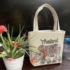 Small canvas bag double-sided embroidered tote bag elephant tote bag large capacity women's bag tote bag