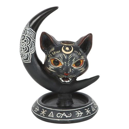 Something Different Black Cat & Moon Backflow Incense Burner