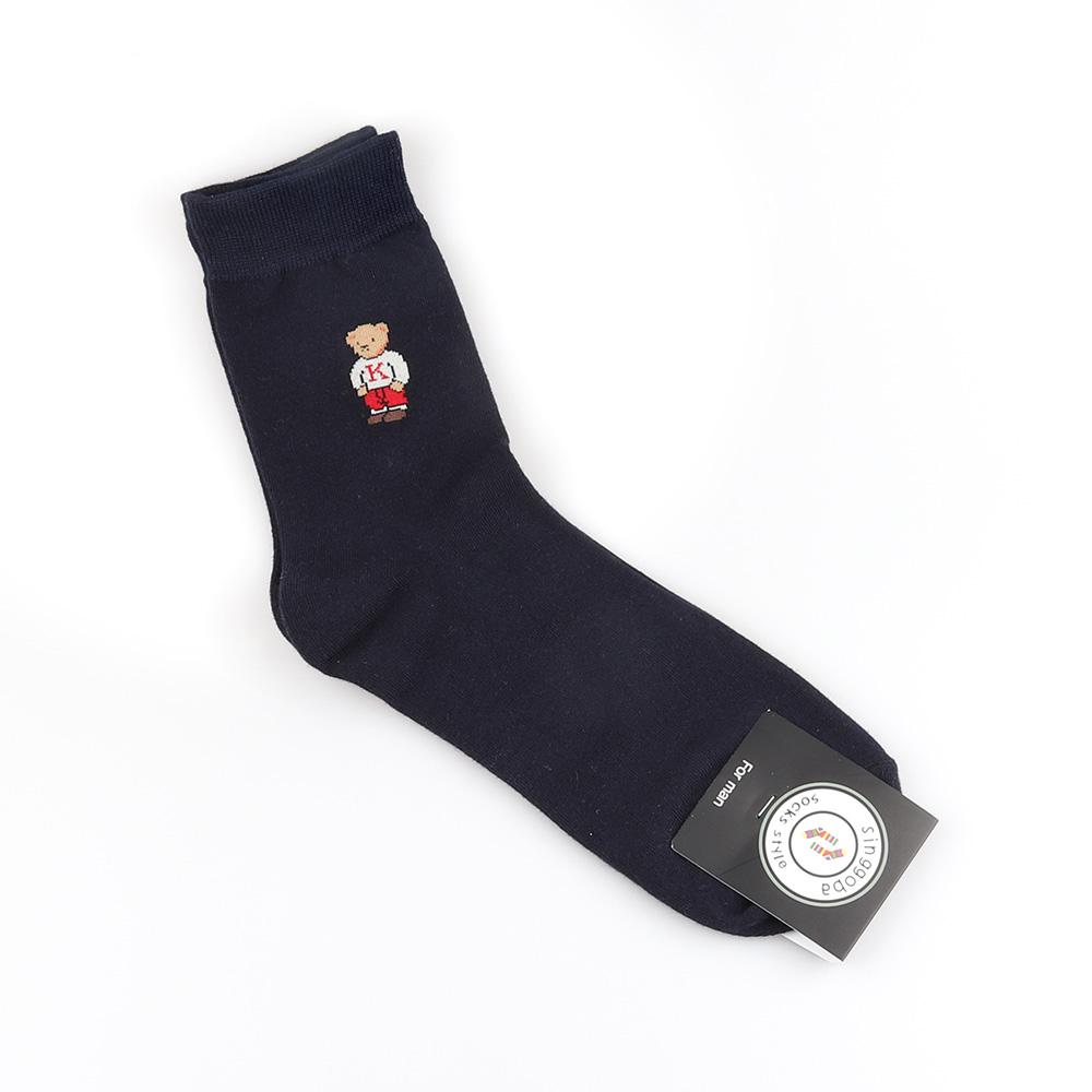 1 Ζευγάρι Κάλτσες Ανδρικές Κινούμενος Σχέδιο Αρκούδα Τζέντλεμαν Απλές Άνετες Αναπνεύσιμες Μήκους Μέσης Κνήμης Μοντέλα για Σχολή/Αθλητισμό Κάλτσες από Βαμβάκι