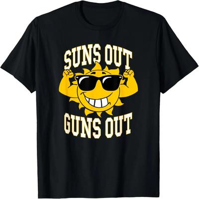 Trendy Suns Out Guns Out Cool Muscle Sun T-Shirt