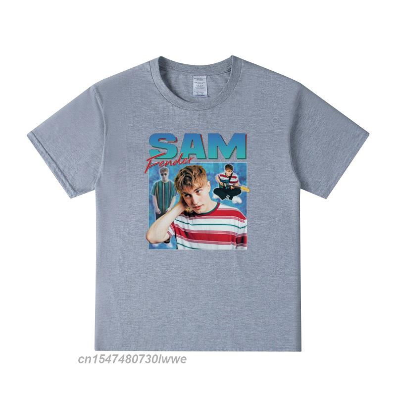 Sam Fender Homage TShirt Tee Funny Graphic Retro Party Tour Tribute 80s Graphic T Shirts Top Quality Cotton Unisex Tshirt