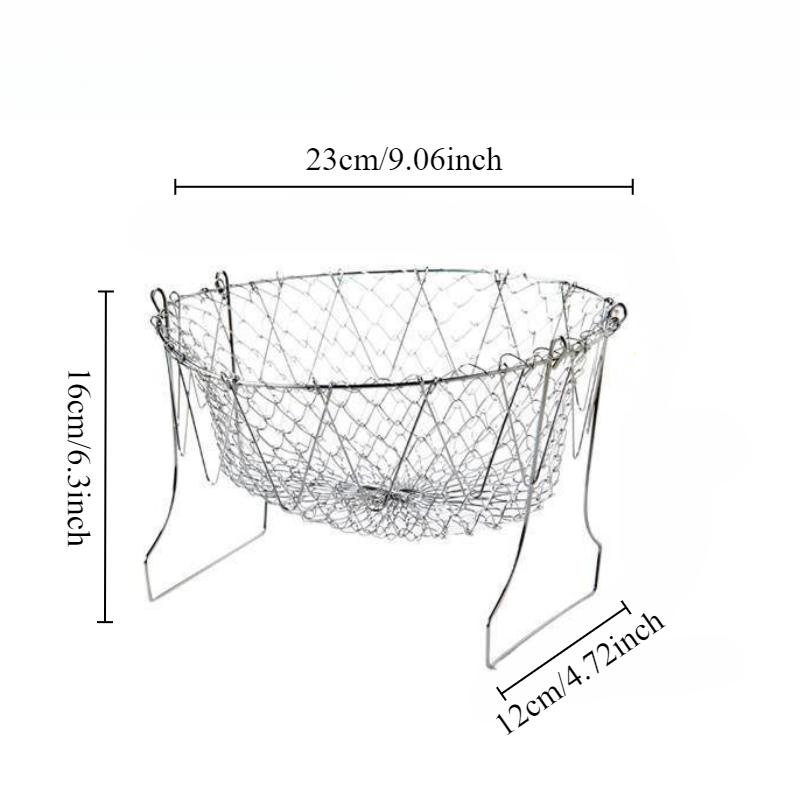 1PC Frying Basket Stainless Steel Foldable Multifunctional Drainer Basket Home Frying Strainer Kitchen tools