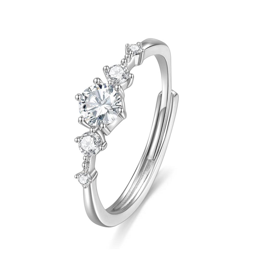 Heart Zircon Minimalist Adjustable Open Ring for Women - Sweet Influencer Design