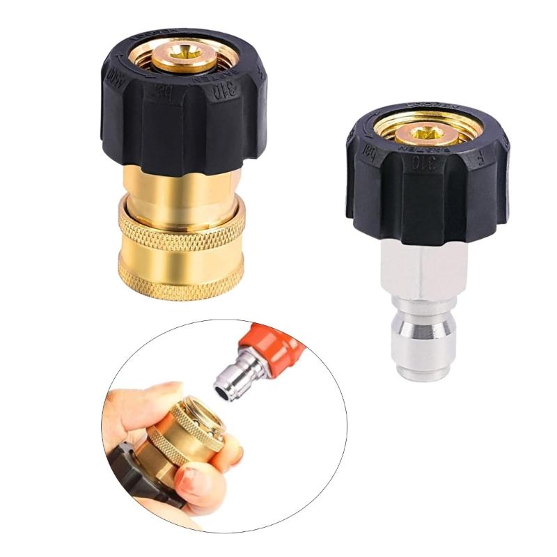 Schnellanschluss-Adapter-Set M22 14mm 3/8Zoll Außengewinde Hochdruckreiniger-Zubehör für Hochdruckreiniger-Schlauchausrüstung
