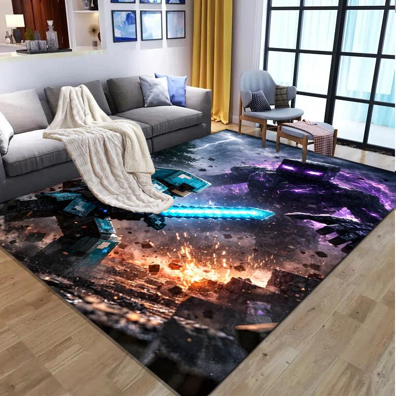 Gamer Pattern Rug, Indoor/Outdoor Mat, for Picnic, Gameroom, Bedroom, Office, Living Room, Home Decor Carpet, Birthday Gift