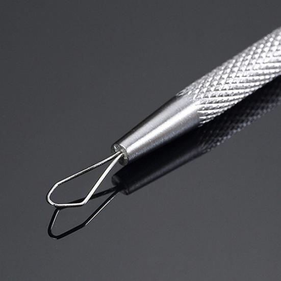 Non-Slip Stainless Steel Pimple Popper Acne Blackhead Removal Needle Tool Silver